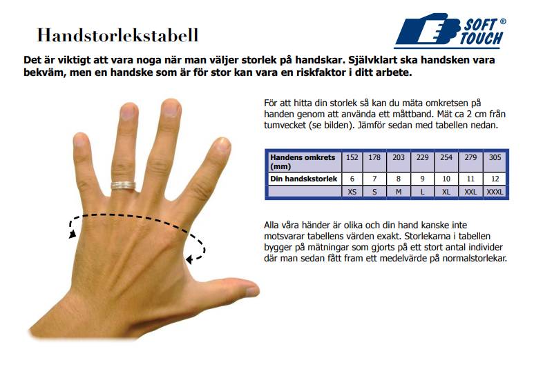 Handske Ergo Tec 8/M hängpack, kat.2, Soft Touch