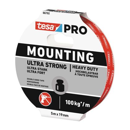 Monteringstejp Strong 19mmx5m PRO Tesa