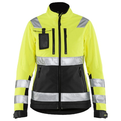 Varseljacka Softshell Dam Varselgul/Svart XL