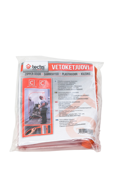 PLASTDÖRR FÖR DAMMSKYDD C-DÖRR 1,1 X 2,1 M 150 MY 40 ST/KRT