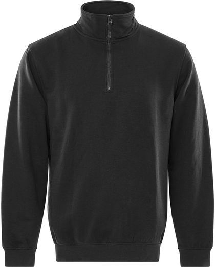 SWEATSHIRT KORT ZIP 1737 SWB SVART STL XS