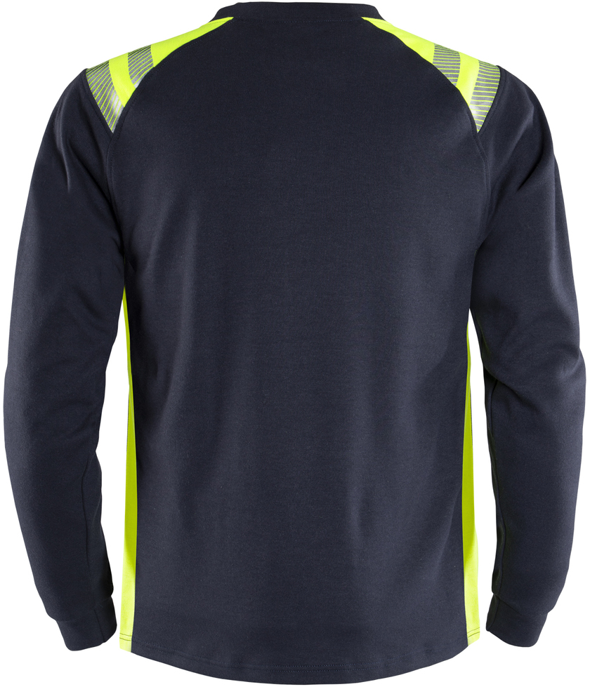 T-SHIRT FLAM 7360 TFL MARINBLÅ/VARSEL GUL STL XS
