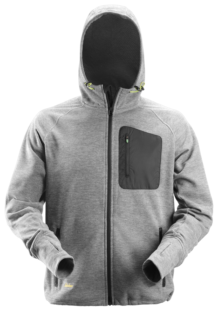 Hoodie Fleece FW Grå/Svart St l: S