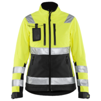 Varseljacka Softshell Dam Varselgul/Svart XS