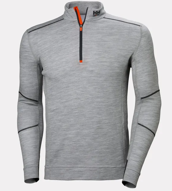 U-STÄLL TRÖJA HALVDRAG MERINO LJUSGRÅ POLYPROPYLEN LIFA XS