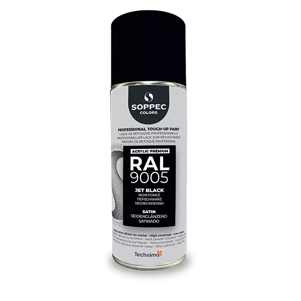 Industrial top coat Akryl RAL 9005 svart HALVBLANK 400ml