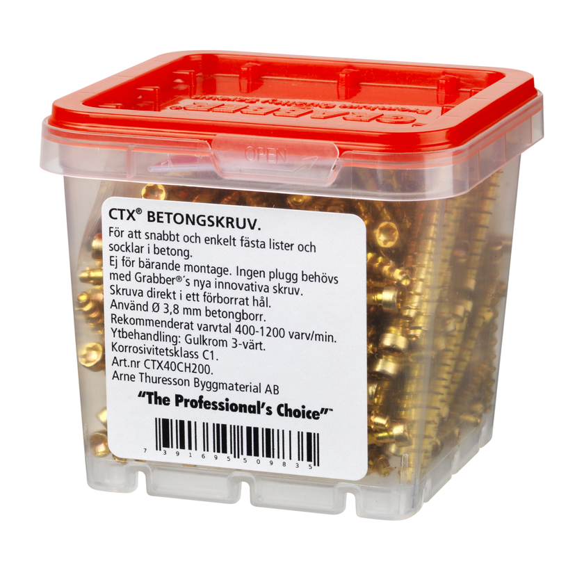 Betongskruv gul 4,5x40mm 200p