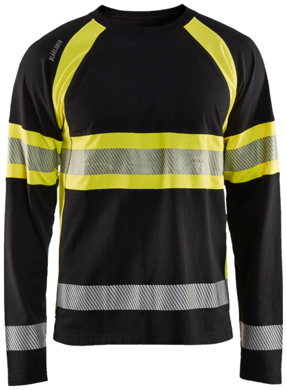 Hivis T-shirt ls class 1 Svart 100% cotton single jersey, 180