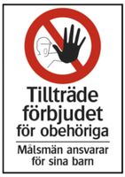 Skylt Trillträde förbjudet 420x594mm alumin