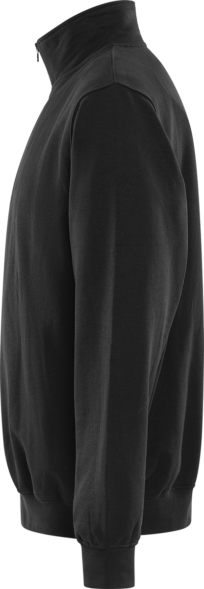 SWEATSHIRT KORT ZIP 1737 SWB SVART STL XS