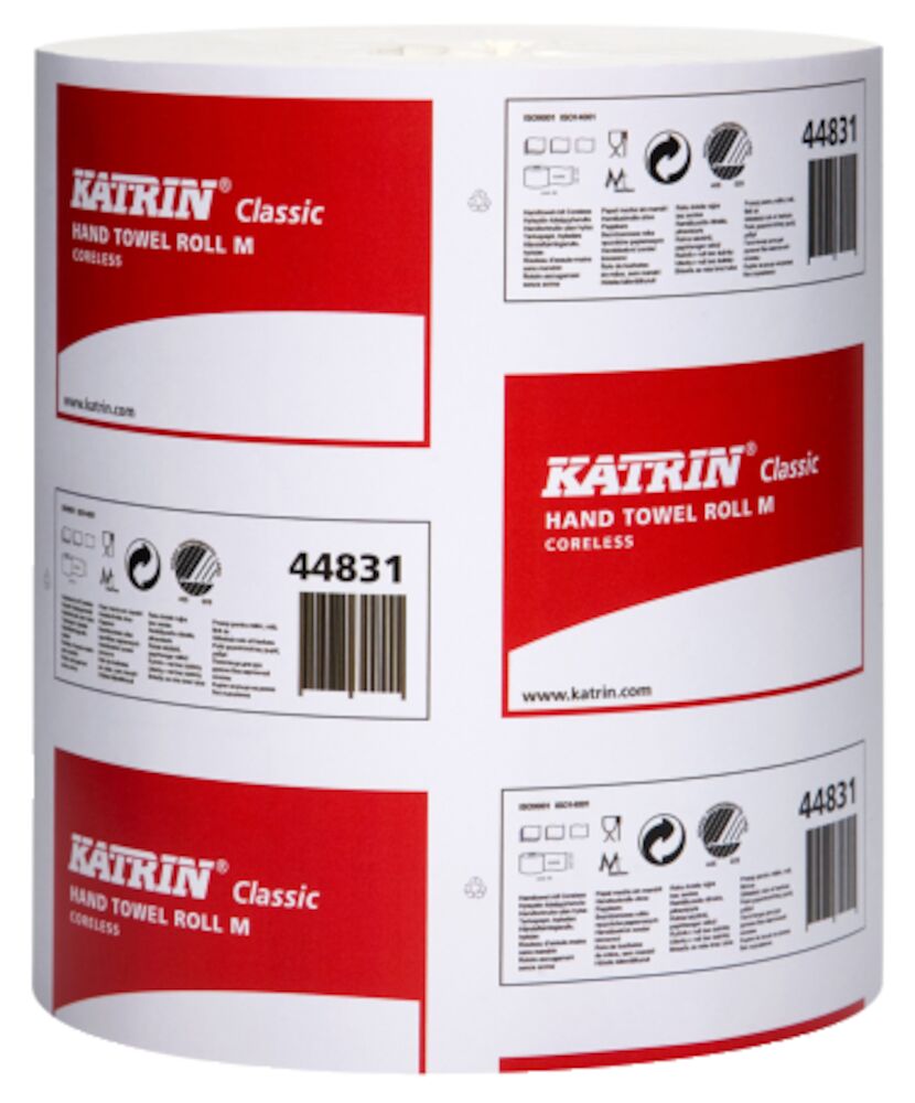 Torkpapper Classic M Katrin 320m 1-lag vit centrummatad