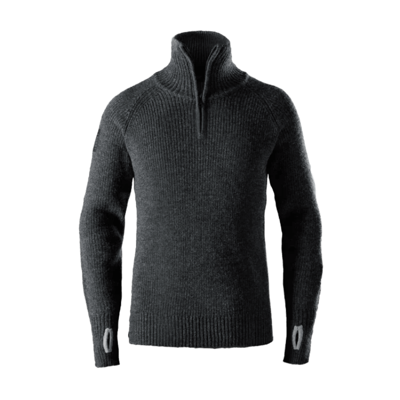 Tröja 1/2 Zip, Ull Anthracite M Stl: S