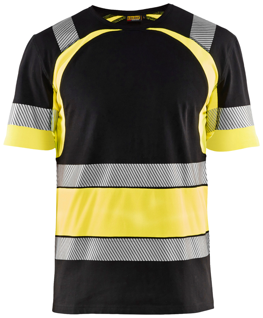 T-SHIRT 34211030 SVART/GUL 4XL 100% cotton single jersey, 180
