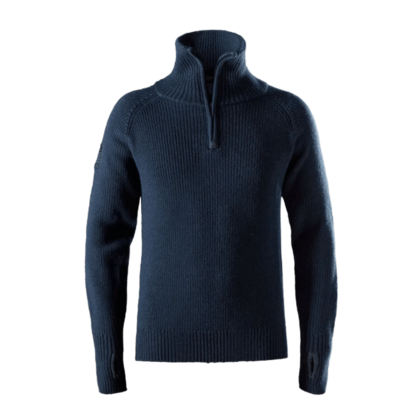 Tröja 1/2 Zip, Ull Marin Stl: XS