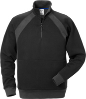 SWEATSHIRT KORT ZIP 1755 DF SVART/GRÅ STL S
