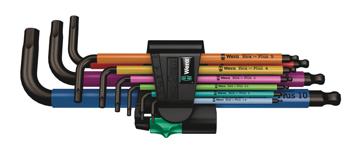 950/9 Hex-Plus Multicolour 1 L -nyckelsats metriska mått, Bla