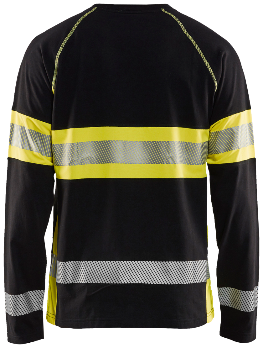 Hivis T-shirt ls class 1 Svart 100% cotton single jersey, 180