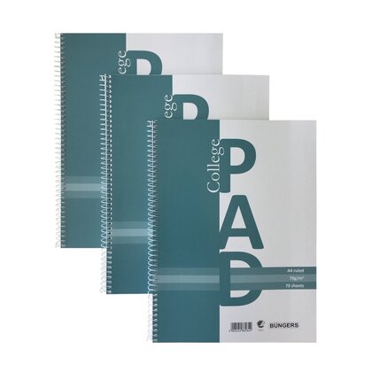 KOLLEGIEBLOCK A4 LINJERAT 3-PACK