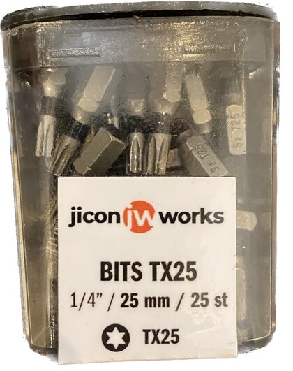 BITS 1/4 TX25 25MM 25P svart Jicon