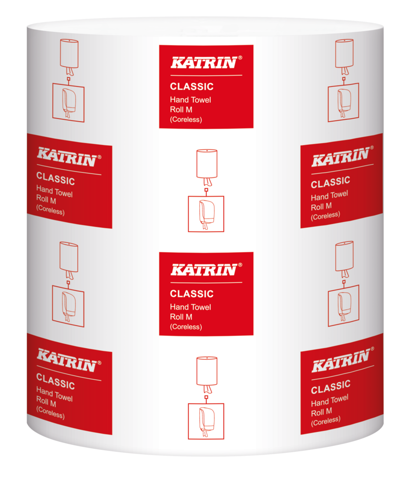 Torkpapper Classic M Katrin 320m 1-lag vit centrummatad