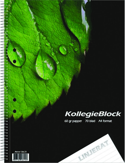 KOLLEGIEBLOCK A4 LINJERAT