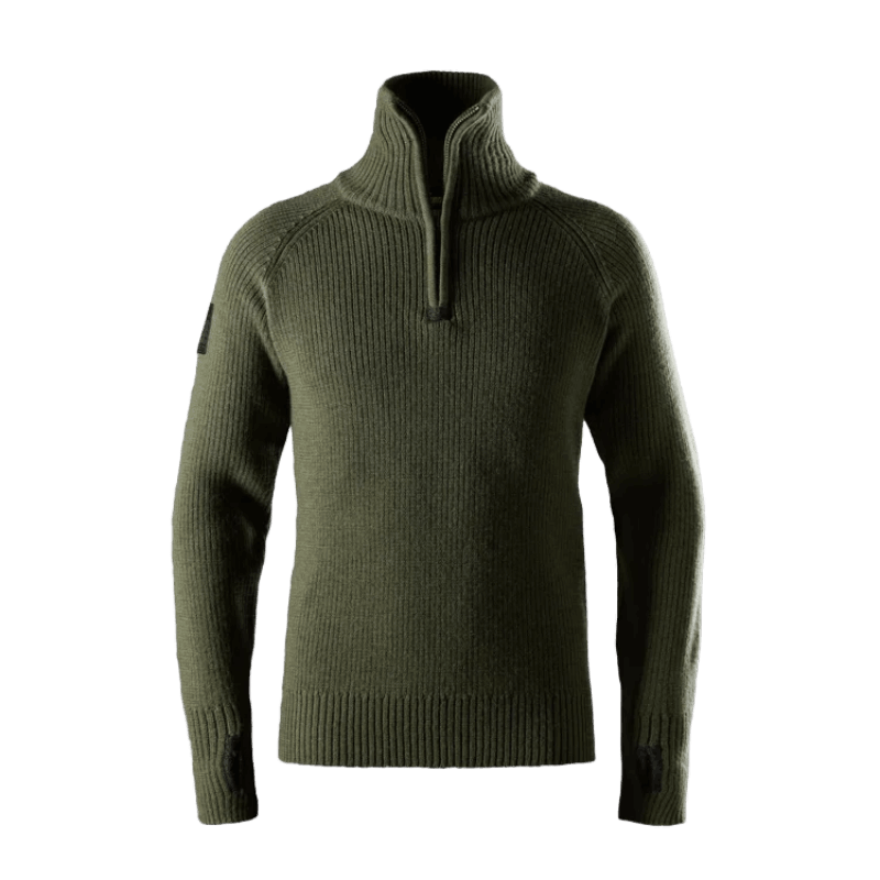 TRÖJA 1/2 ZIP, ULL KHAKIGRÖN STL: XS