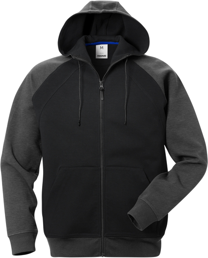 SWEATSHIRTJACKA HUVA 1757 DF SVART/GRÅ STL S
