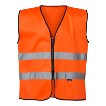 Varselväst orange zip klass 2 One size