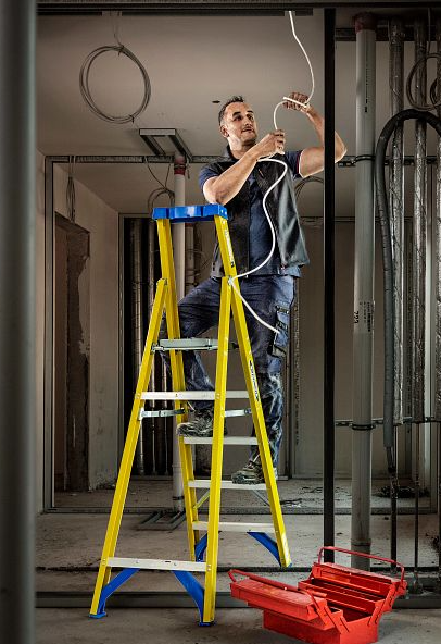 TRAPPSTEGE I GLASFIBER WERNER 6 STEG PLH 1,40 M