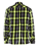 Flanellskjorta Svart/Varselgul 4XL