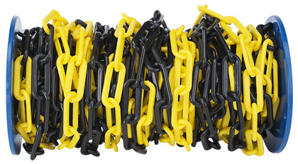PLASTKÄTTING GUL/SVART Ø8MM