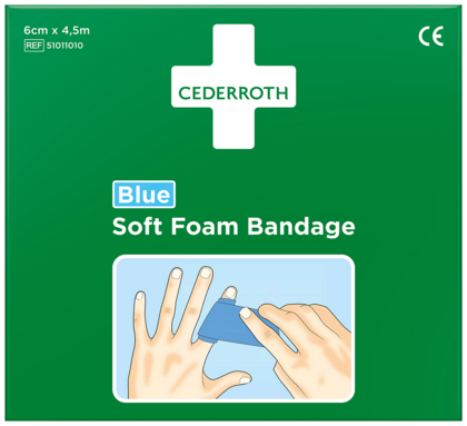 SOFT FOAM BANDAGE BLUE 6CMX4,5