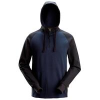 HOODIE ZIP 2-FÄRGAD Marin/svar t STL: S