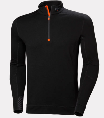TRÖJA HALVZIP HH LIFA MERINO SVART 4XL