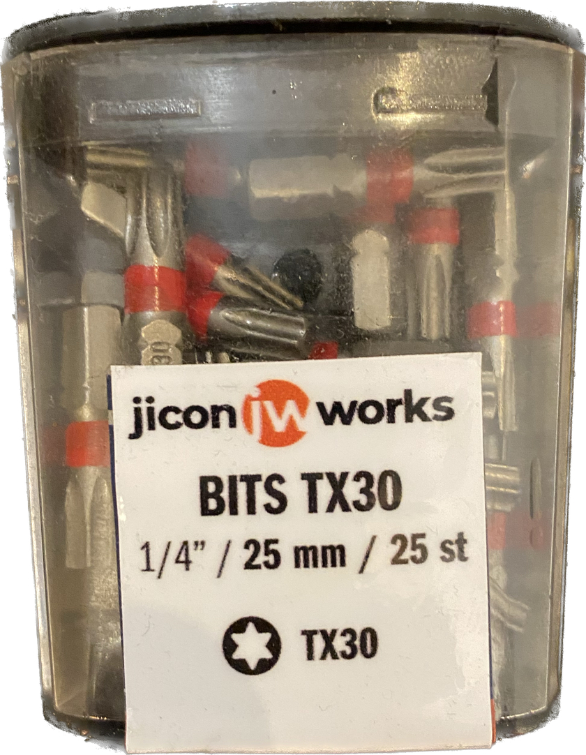 BITS 1/4 TX30 25MM 25P röd Jicon