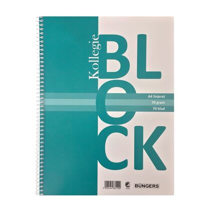 KOLLEGIEBLOCK A4 LINJERAT 70G 70BL