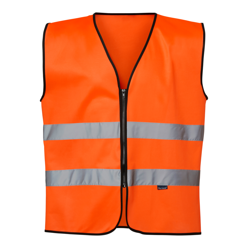 Varselväst orange zip klass 2  One size