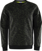SWEATSHIRT 7091 MELA SVART/HIVIS GUL S