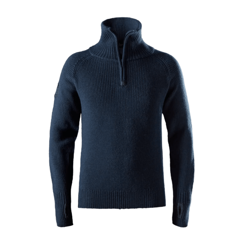 Tröja 1/2 Zip, Ull Marin Stl: XS