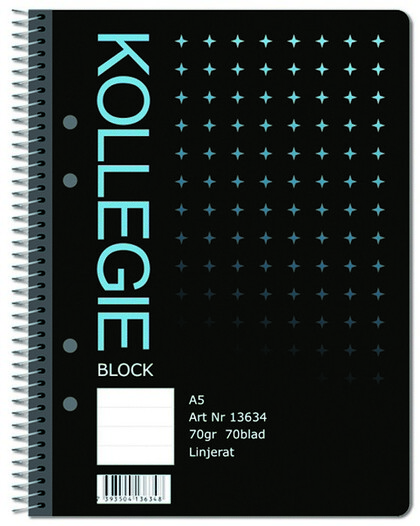 KOLLEGIEBLOCK A5 LINJERAT 70G/70BLAD