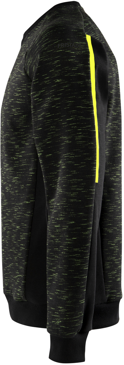 SWEATSHIRT 7091 MELA SVART/HIVIS GUL M