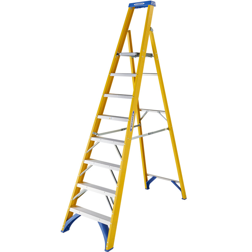TRAPPSTEGE I GLASFIBER WERNER 8 STEG PLH 1,87 M