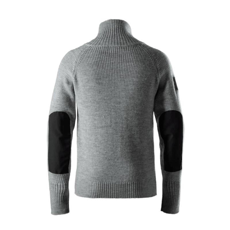 Tröja 1/2 Zip, Ull Ljusgrå Mel erad Stl: M