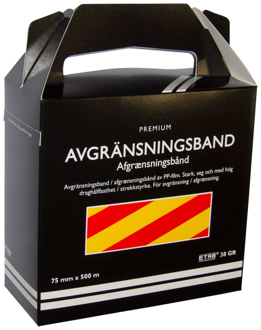 AVGRÄNS.SBAND GUL/RÖD 75MMX500
