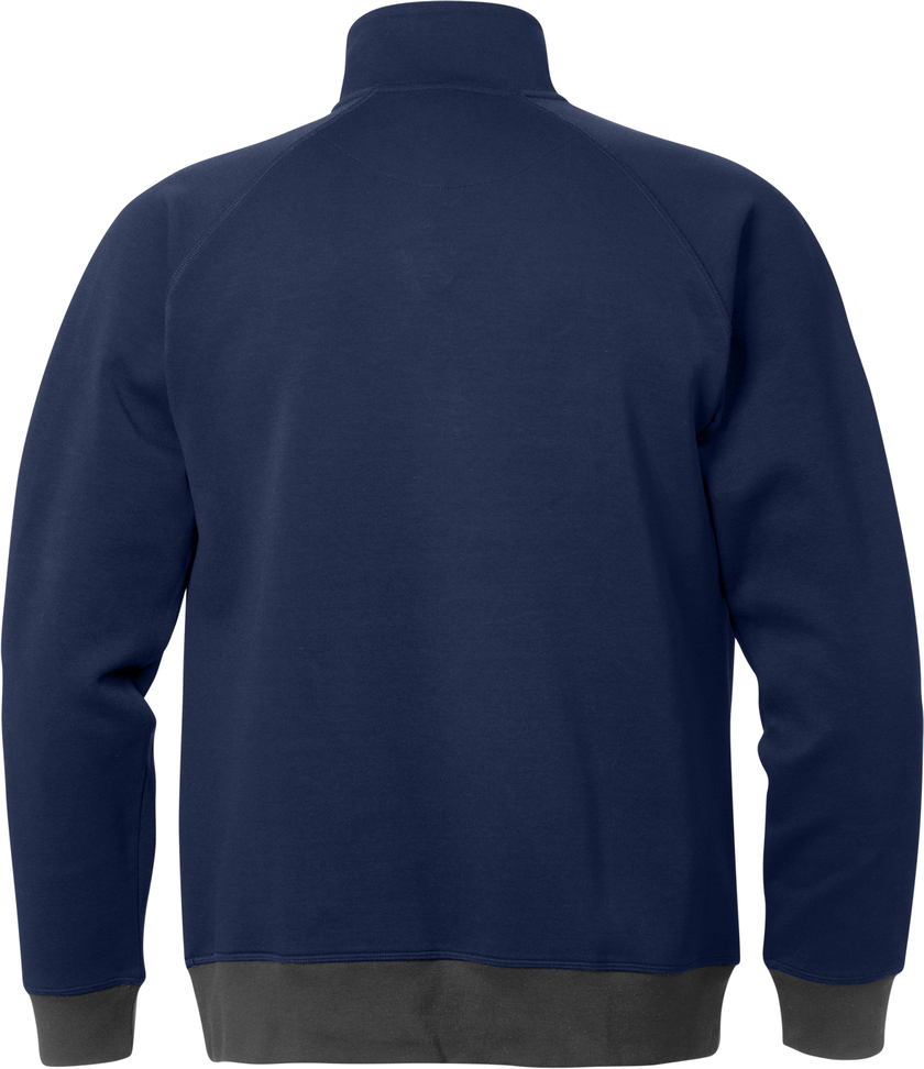 SWEATSHIRT KORT ZIP 1755 DF MARINBLÅ/GRÅ STL S