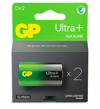 BATTERI ULTRA+ ALK D/LR20 13AUP-C2 GP 2-PACK