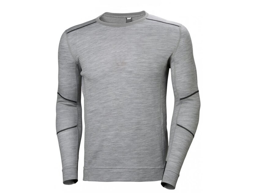 U-STÄLLTRÖJA RUNDHALS MERINO LJUSGRÅ 2XL POLYPROPYLEN LIFA