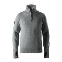 Tröja 1/2 Zip, Ull Ljusgrå Melerad Stl: XS