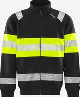 JACKA 7531 GKC SWEATSHIRT XS VARSEL KL 1 GUL/SVART