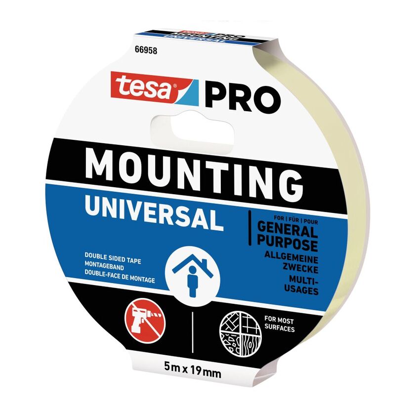 Monteringstejp univer. 19mmx5m PRO Tesa